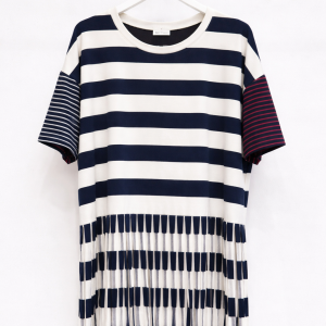 T-Shirt Ριγέ με Κρόσσια